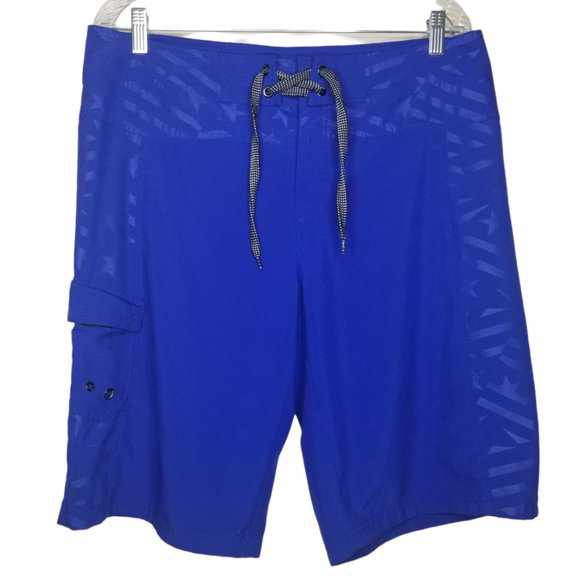 Joe Boxer Men's Swim Trunks Blue Stars Strips Size 34 - Picture 1 of 4